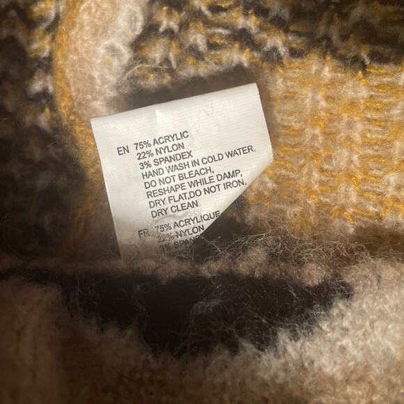 MOTH Large Leopard Print Turtleneck Sweater | Chunky Knit, Cozy Winter - Picture 7 of 7